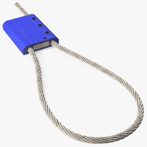 Blue Tight Steel Cable Seal Loop 3D