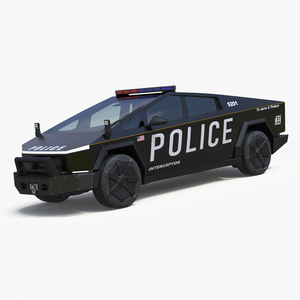 Tesla Cybertruck Police Car 3D