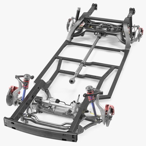 3D model Vehicle Chassis with Independent Suspension System