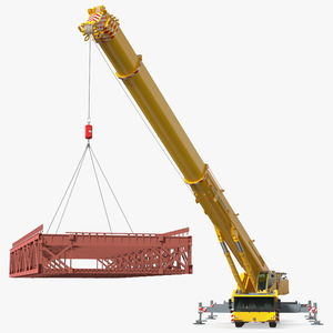 3D Mobile Crane Liebherr With Load Rigged model