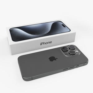 Apple IPhone 15 Pro Black with Box 3D model