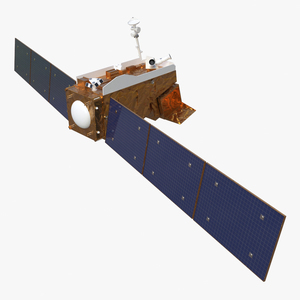 3D Space Satellite with Solar Panels model