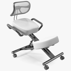 Ergonomic Kneeling Chair with Back Support 3D