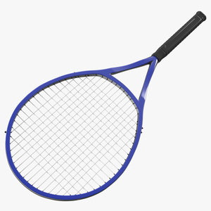 Tennis Racket with Blue Frame 3D model