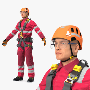 Alpinist Worker T Pose 3D