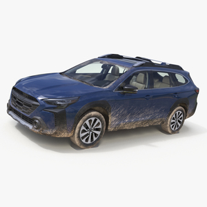 City Crossover SUV Blue Dirty 3D model