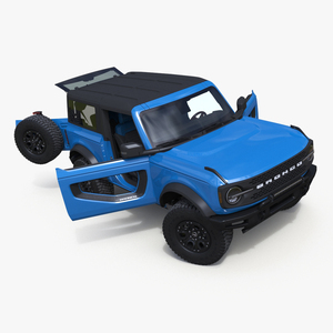 Ford Bronco Off Road SUV Antimatter Blue Rigged 3D