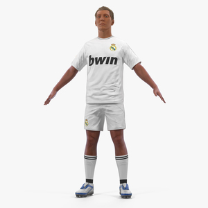 Soccer or Football Player Real Madrid with Hair 3D