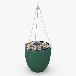 3D Hanging Planter with Pebbles model