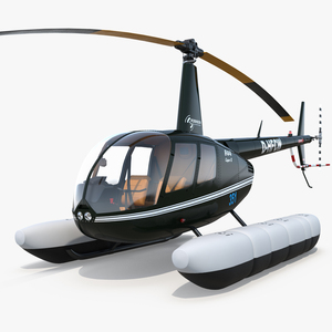 Helicopter Robinson R44 With Floats 2 3D