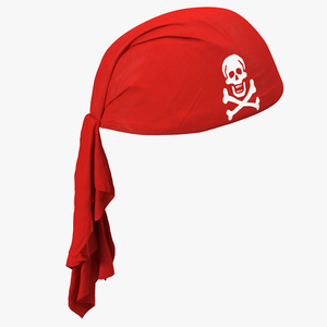 3D Red Pirate Scarf