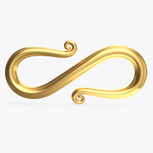 3D S Hook Necklace Clasp Gold