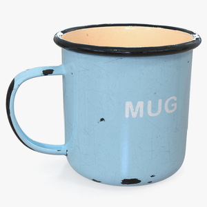 Enamel Mug Old 3D model