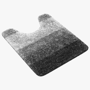 Grey Bathroom Contour Rug Fur 3D model