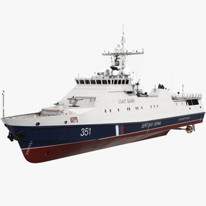 Russian Coast Guard Ship 22460 Okhotnik 3D model