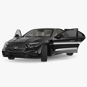 Mercedes E-class Black Color Rigged for Cinema 4D 3D model