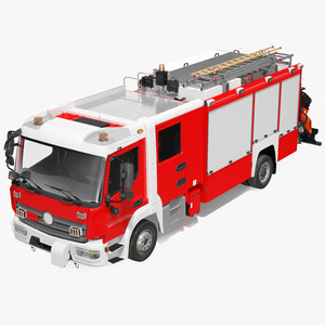 3D Modern Fire Truck Rigged for Cinema 4D model