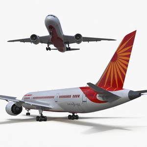 Air India Boeing 787-8 Dreamliner Aircraft Rigged 3D model