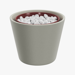 Flower Pot With Decorative Stone 3D