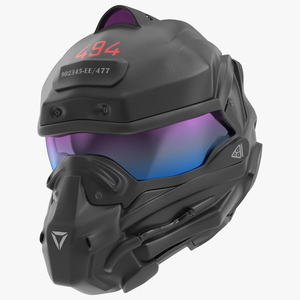 Futuristic Combat Helmet 3D model