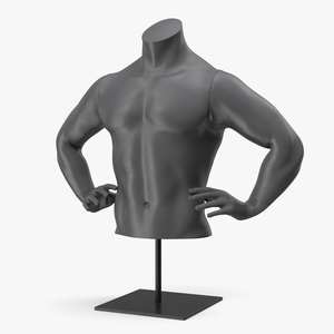 Black Man Sports Mannequin Torso 3D