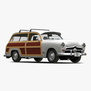 3D model Generic Retro Car Simple Interior 3