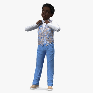 Black Child Boy Party Style 3D