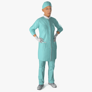 Female Surgeon Doctor Woman Rigged 3D model