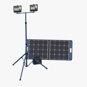 Mobile Construction Light with Solar Panel 3D