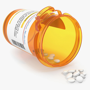 3D Opened Pill Bottle model