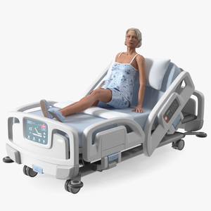 Woman on Smart Hospital Bed 3D