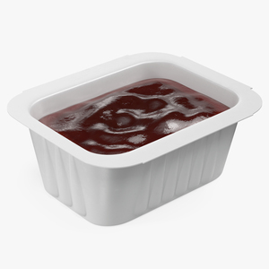 3D Tomato Sauce in White Plastic Cup model