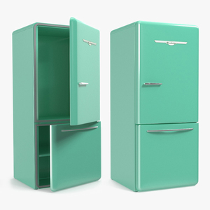 3D model Classic Vintage Retro Style Refrigerator