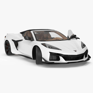 White 2023 Chevrolet Corvette Z06 Rigged for Cinema 4D 3D model