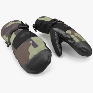 3D The North Face Mens Montana Snow Mitten Gloves Camo