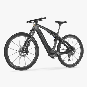 Porsche eBike Cross Black Rigged 3D