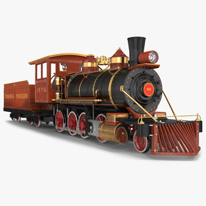 Steam Train And Freight Wagon 3D model