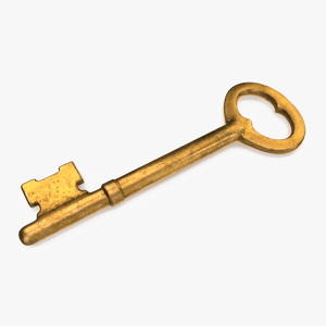 3D model Vintage Skeleton Key Gold