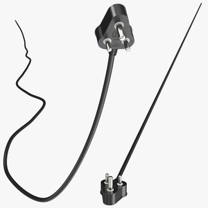 3D Type D Electric Plug Grounded Rigged