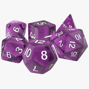 3D Polyhedral Dice Set Violet