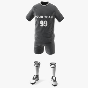 3D model Soccer Uniform Black Your Team