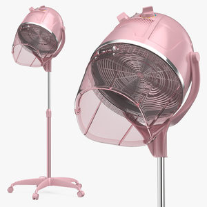 3D model Professional Hooded Hair Dryer Pink