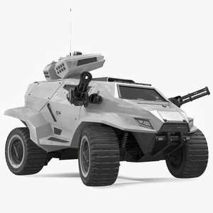 Old Fantastic War Vehicle Winter Color Rigged for Cinema 4D 3D model