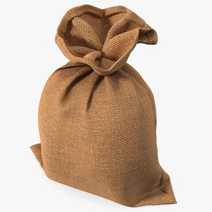 3D Burlap Sack Tied Closed model