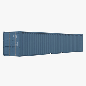 3D model 48 ft Shipping ISO Container Blue 2