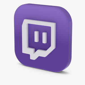 Twitch Social Media Icon 3D model