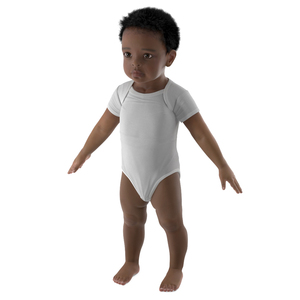 Black Baby Boy Light Skin Wearing Bodysuit A-Pose 3D model