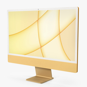 Apple iMac 2021 Yellow 3D