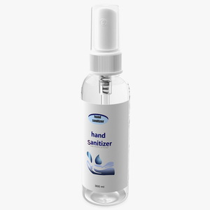 3D Hand Sanitizer Spray Bottle with Label model