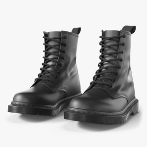 3D Dr Martens 1460 Mono Smooth Black model